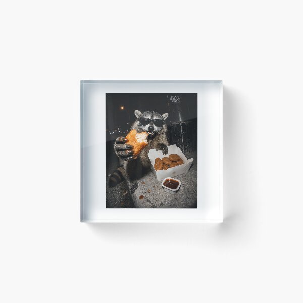 Item preview, Funny Raccoon Eating Chicken Nuggets Feral Women Nugs Food T-Shirt designed and sold by Djtahar15.