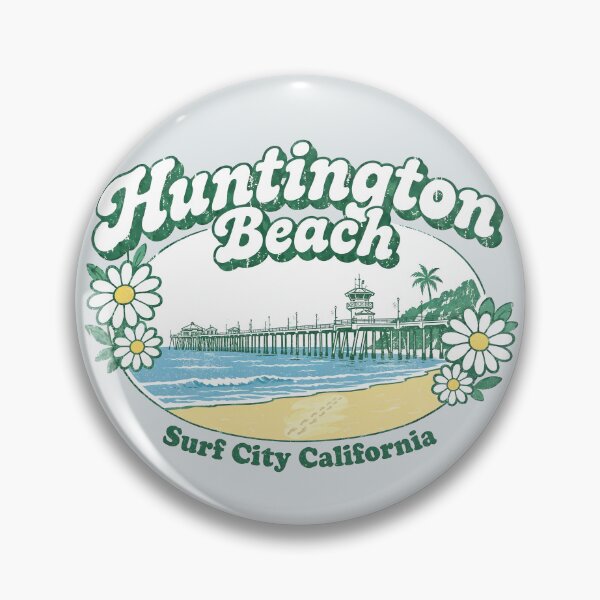 Item preview, Huntington Beach Surf City California Retro Beach Wave designed and sold by HowToCanadian.