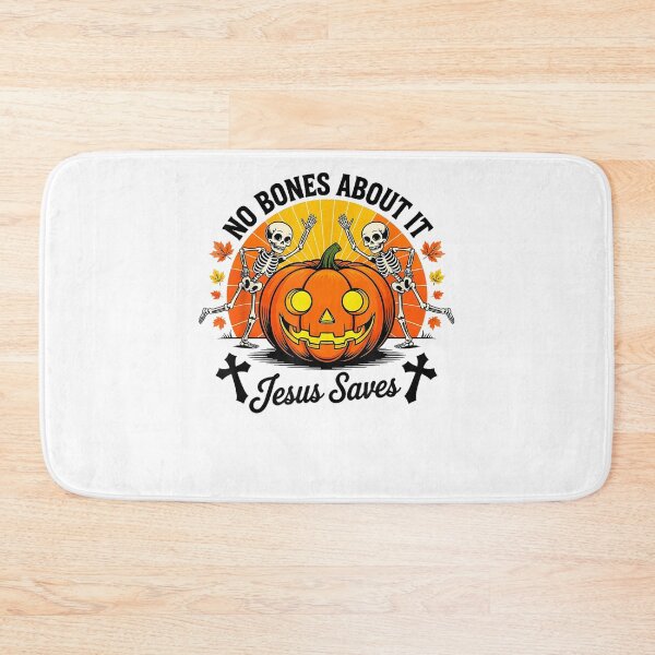 Item preview, Funny No Bones About Jesus Saves Pumpkin Skeleton Halloween designed and sold by TaraxDoolittle.