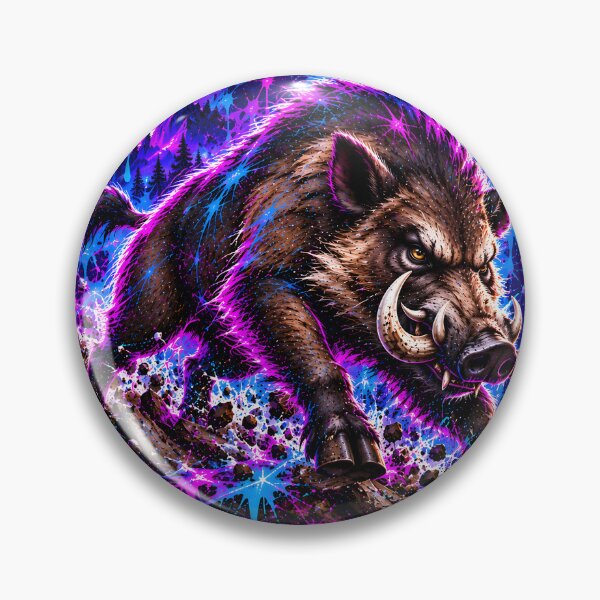 Item preview, Powerful Wild Boar Charging Through Forest Terrain designed and sold by srangiem-cc.
