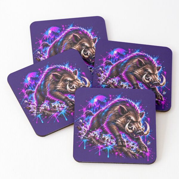 Item preview, Powerful Wild Boar Charging Through Forest Terrain designed and sold by srangiem-cc.