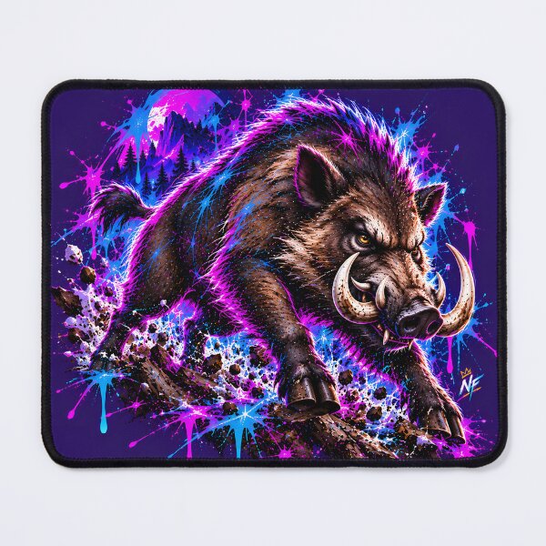 Item preview, Powerful Wild Boar Charging Through Forest Terrain designed and sold by srangiem-cc.