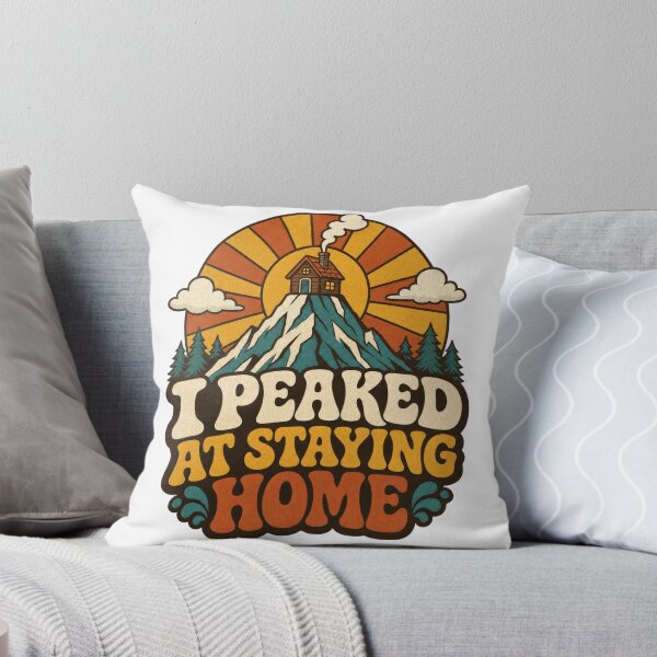 Item preview, I Peaked At Staying Home Retro Groovy Introvert Funny Gift designed and sold by BoosterShop.