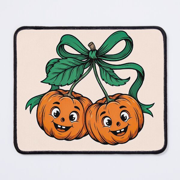 Item preview, Cute Vintage Pumpkin Cherry Twins with Green Bow Halloween Clipart designed and sold by zozo-shop.