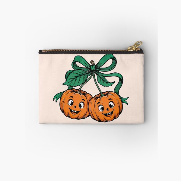 Item preview, Cute Vintage Pumpkin Cherry Twins with Green Bow Halloween Clipart designed and sold by zozo-shop.