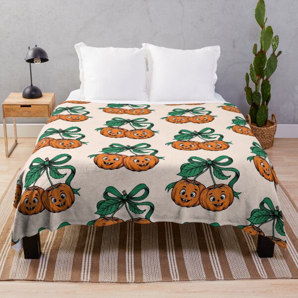 Item preview, Cute Vintage Pumpkin Cherry Twins with Green Bow Halloween Clipart designed and sold by zozo-shop.