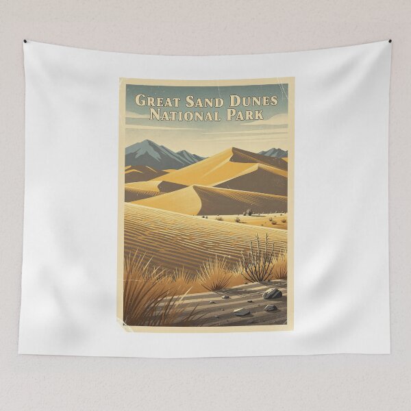 Item preview, Great Sand Dunes National Park Vintage Travel Art designed and sold by Teelogic.