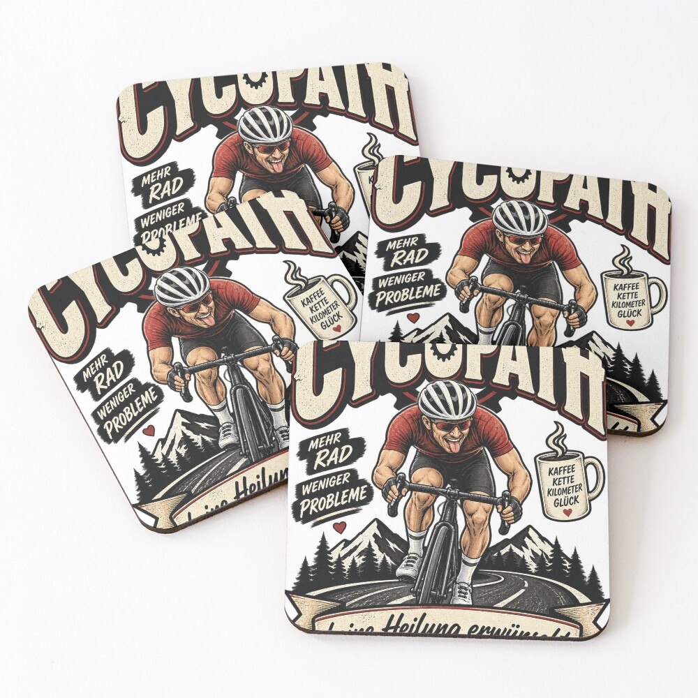 Item preview, Coasters (Set of 4) designed and sold by RennradKunst.