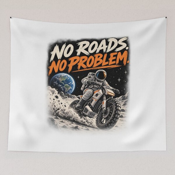 Item preview, No Roads No Problem Astronaut Motorcycle designed and sold by ABprintstudio.