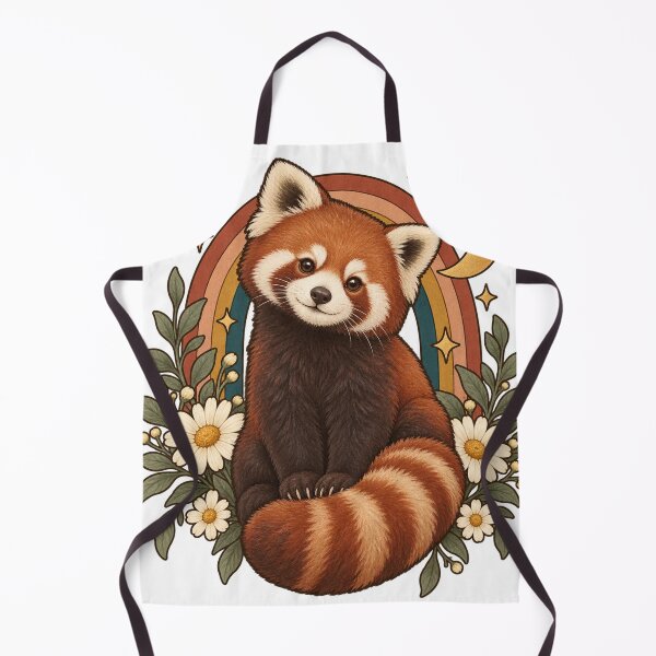 Item preview, Retro Celestial Red Panda with Moon and Daisies designed and sold by Pixel & Ponder.