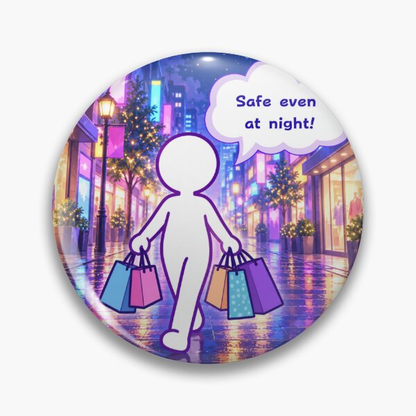 Item preview, Safe Night Shopping in Japan - Tokyo Cyberpunk City Walk Pictogram designed and sold by japan-picto.