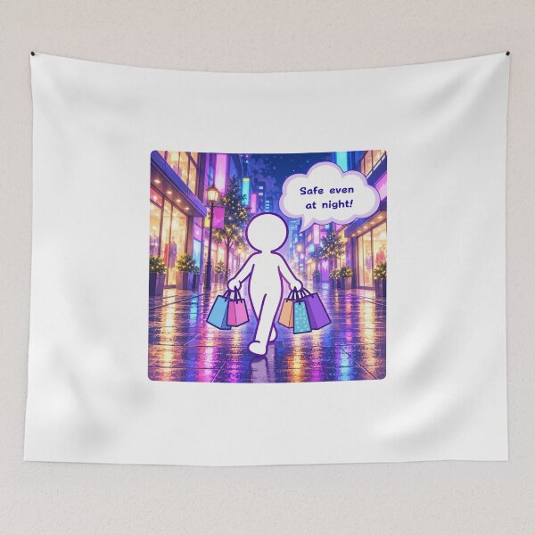 Item preview, Safe Night Shopping in Japan - Tokyo Cyberpunk City Walk Pictogram designed and sold by japan-picto.