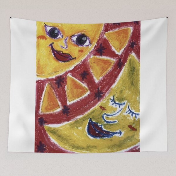 Item preview, Sun & Moon Faces - Whimsical Abstract Illustration designed and sold by MOE'S LITTLE GALLERY.