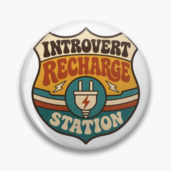 Artikelvorschau, Introvert Recharge Station Retro Groovy Lustiges Geschenk entworfen und verkauft von BoosterShop.