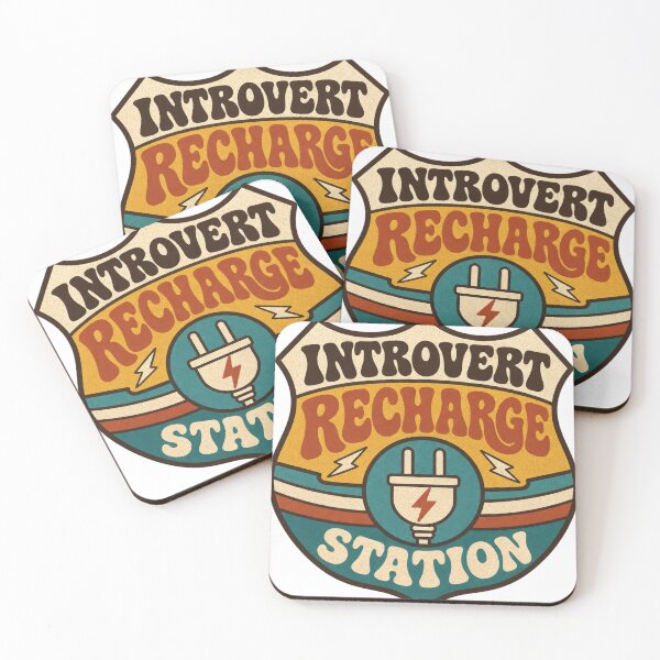Artikelvorschau, Introvert Recharge Station Retro Groovy Lustiges Geschenk entworfen und verkauft von BoosterShop.