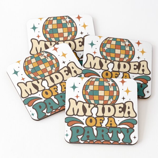 Artikelvorschau, My Idea Of A Party Is Nobody Retro Groovy Introvertiert Geschenk entworfen und verkauft von BoosterShop.
