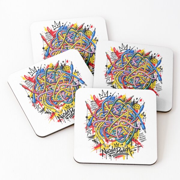Item preview, Patch Cable Chaos – Colorful Modular Synth Graffiti Art designed and sold by NicolaDudich.