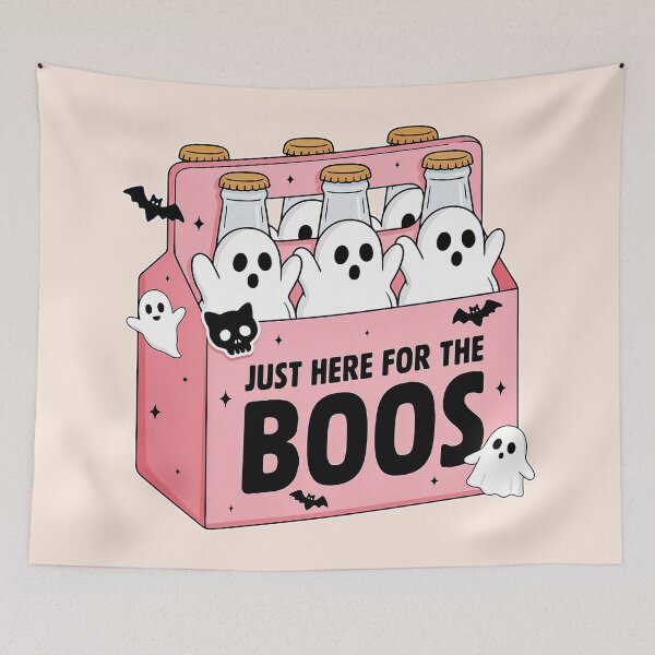 Item preview, Just Here for the Boos Pink Ghost Beer Six Pack Clipart designed and sold by zozo-shop.