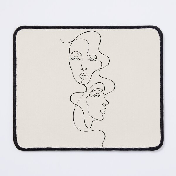 Item preview, Two Female Face Line Drawing - Minimalist Abstract Line Art designed and sold by FemmePod.