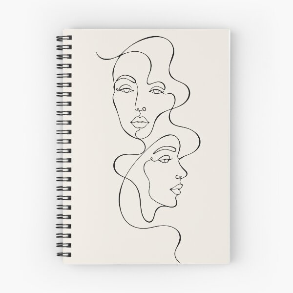 Item preview, Two Female Face Line Drawing - Minimalist Abstract Line Art designed and sold by FemmePod.