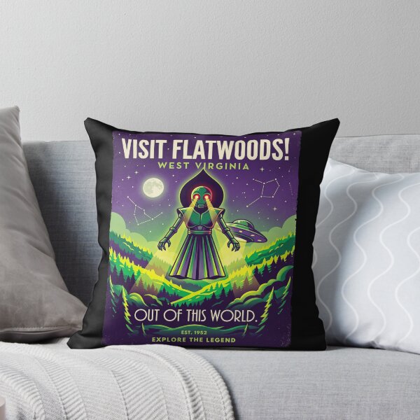 Item preview, Visit Flatwoods WV Alien Poster - halloween designed and sold by Fictional Ink Society.