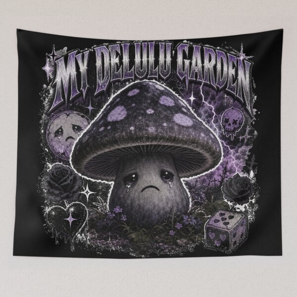 Item preview, My Delulu Garden Dark Crying Mushroom Grunge Aesthetic designed and sold by Yellowriversss.