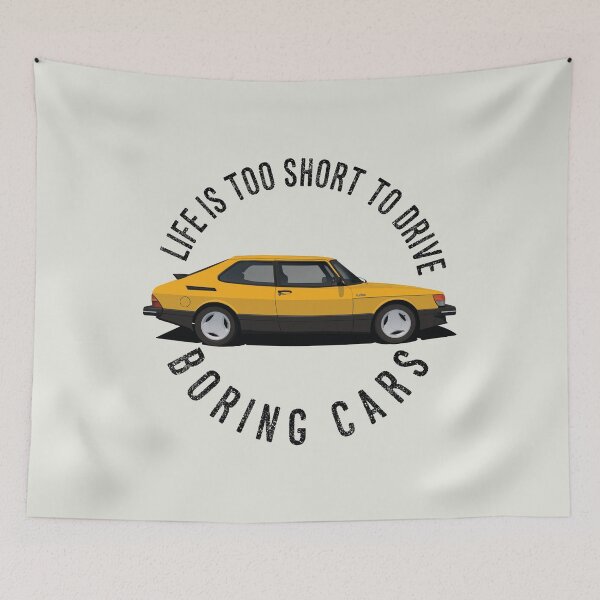 Item preview, Life is too short to drive boring cars - Saab 900 Turbo - Yellow designed and sold by knappidesign.