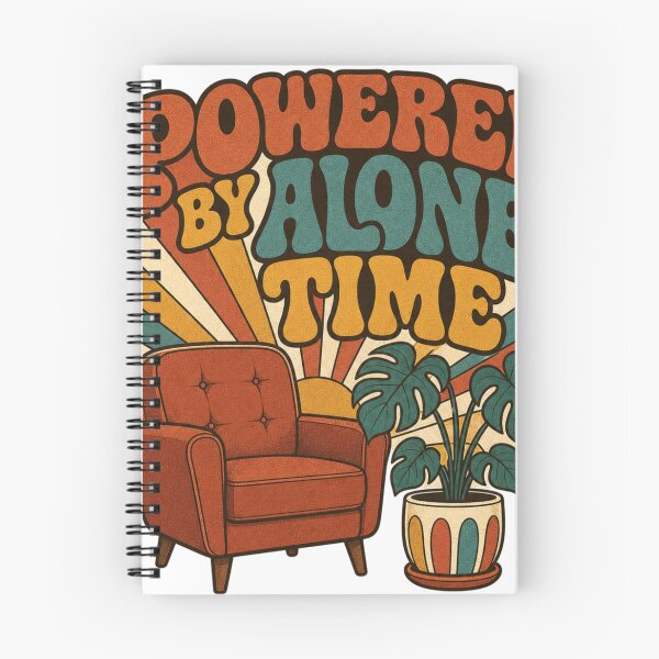 Item preview, Powered By Alone Time Retro Groovy Introvert Gift designed and sold by BoosterShop.