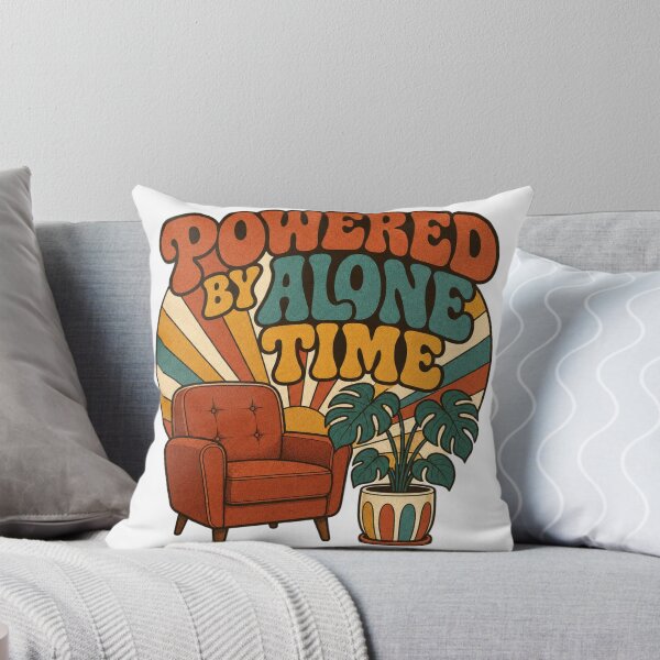 Item preview, Powered By Alone Time Retro Groovy Introvert Gift designed and sold by BoosterShop.