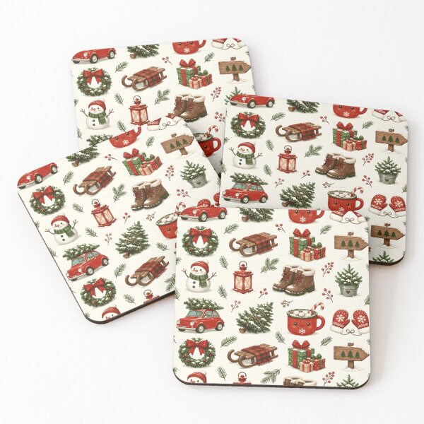Item preview, Vintage Christmas Cozy Holiday Elements Pattern designed and sold by Steele-Art.