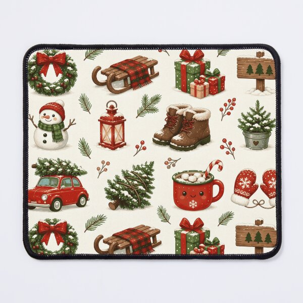 Item preview, Vintage Christmas Cozy Holiday Elements Pattern designed and sold by Steele-Art.