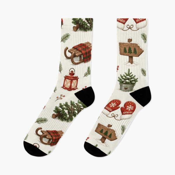 Item preview, Vintage Christmas Cozy Holiday Elements Pattern designed and sold by Steele-Art.