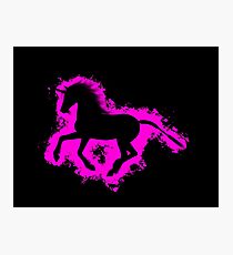 Unicorn fantasy pink and black silhouette Photographic Print