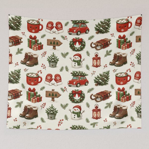 Item preview, Vintage Christmas Cozy Holiday Elements Pattern designed and sold by Steele-Art.