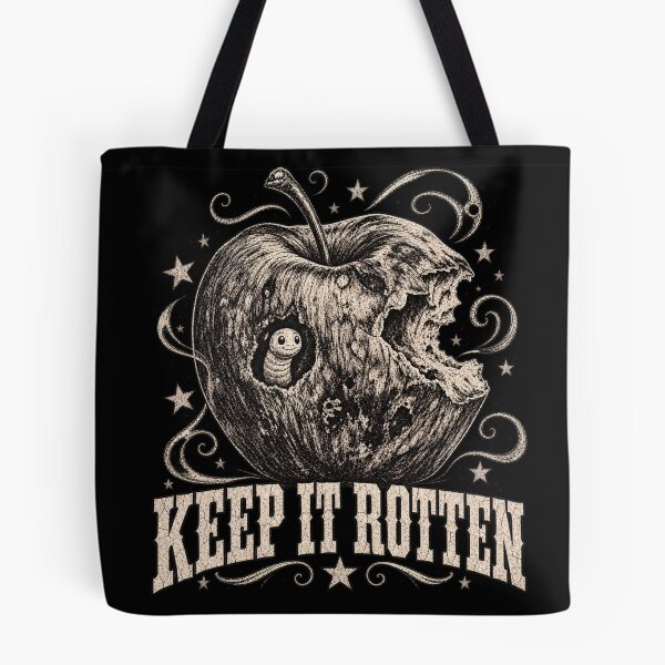 Item preview, Keep It Rotten Stipple Apple Worm Vintage Soft Grunge Aesthetic designed and sold by Yellowriversss.