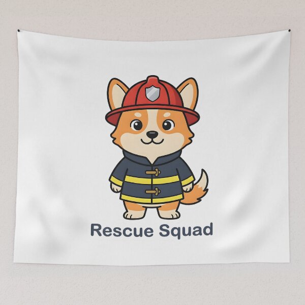 Item preview, Cute Corgi Firefighter – Rescue Squad Funny Gift Sticker designed and sold by Isliath.