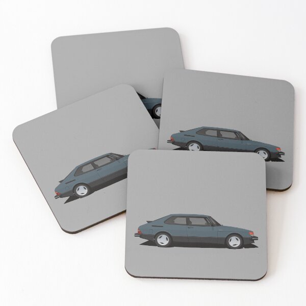 Item preview, Saab 900 Turbo Aero - blue-grey - illustration designed and sold by knappidesign.