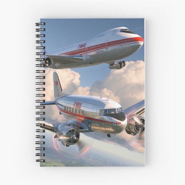 Item preview, TWA Douglas DC 3 And Boeing 747 Aviation Illustration designed and sold by Skyframe Aviation.