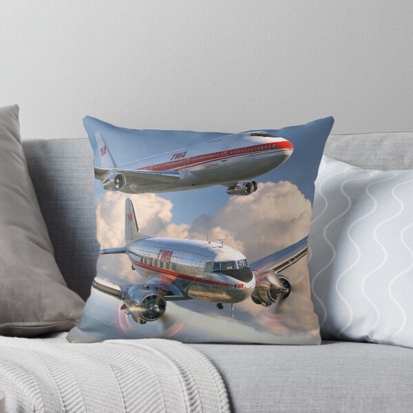 Item preview, TWA Douglas DC 3 And Boeing 747 Aviation Illustration designed and sold by Skyframe Aviation.