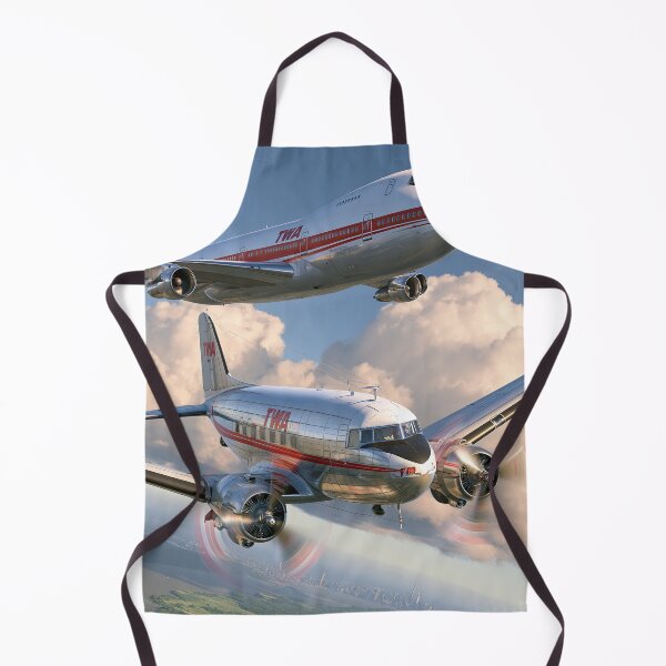 Item preview, TWA Douglas DC 3 And Boeing 747 Aviation Illustration designed and sold by Skyframe Aviation.