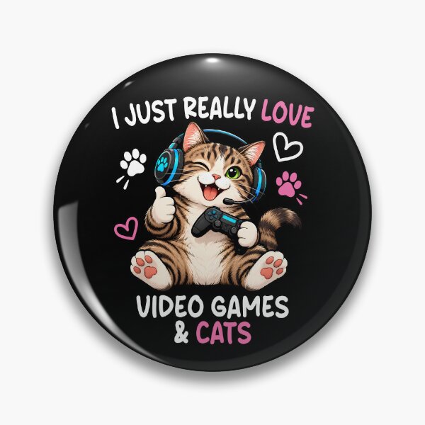 Item preview, I Just Really Love Video Games and Cats Gamer Cat Cartoon designed and sold by ShirtWreck.