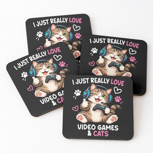 Item preview, I Just Really Love Video Games and Cats Gamer Cat Cartoon designed and sold by ShirtWreck.