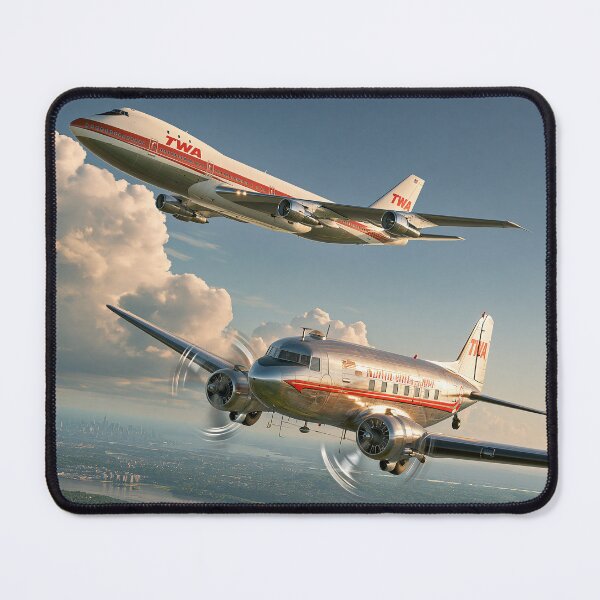 Item preview, TWA Golden Age Meets The Jumbo Jet Aviation Illustration designed and sold by Skyframe Aviation.
