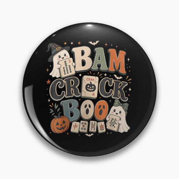 Item preview, Bam Crack Boo Pumpkin Halloween Spooky Ghost Playing Mahjong designed and sold by huyongton.