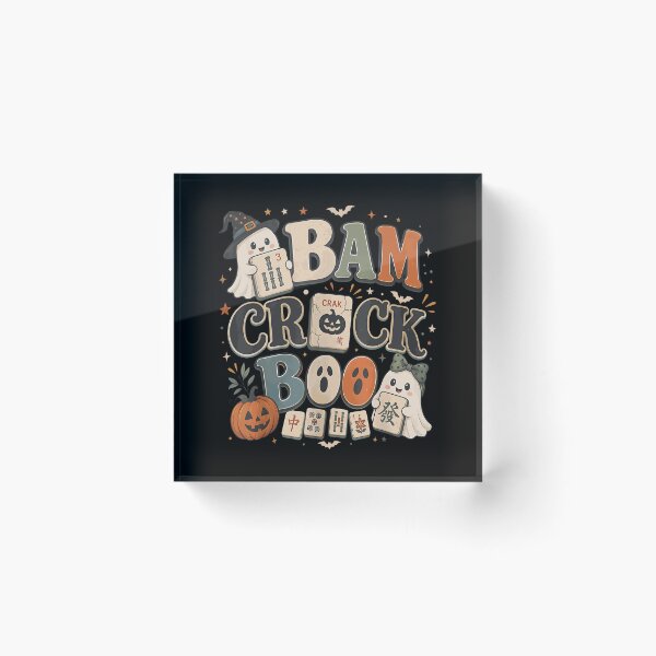 Item preview, Bam Crack Boo Pumpkin Halloween Spooky Ghost Playing Mahjong designed and sold by huyongton.