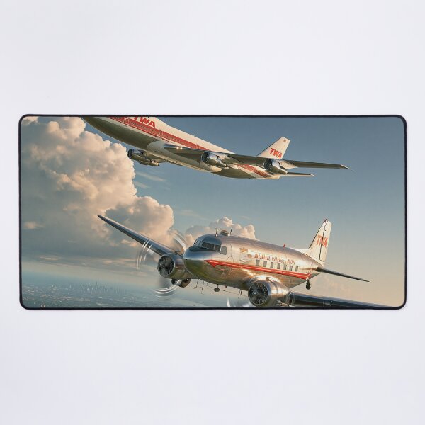 Item preview, TWA Golden Age Meets The Jumbo Jet Aviation Illustration designed and sold by Skyframe Aviation.