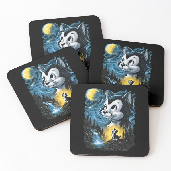 Item preview, Whimsical Cat Night Forest Waterfall Retro  designed and sold by Hendrickson39.