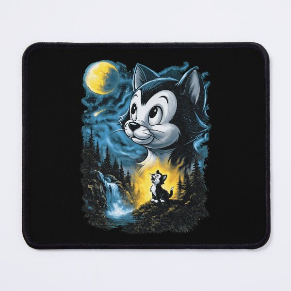 Item preview, Whimsical Cat Night Forest Waterfall Retro  designed and sold by Hendrickson39.