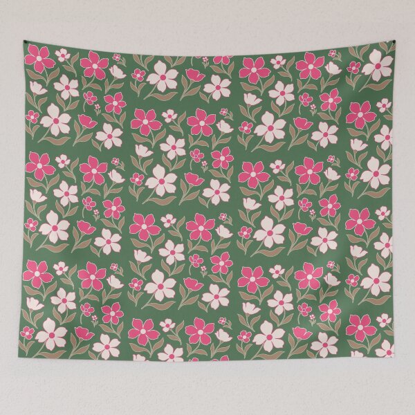 Item preview, Pink Wildflower Botanical Garden Floral Pattern designed and sold by zan-mf.