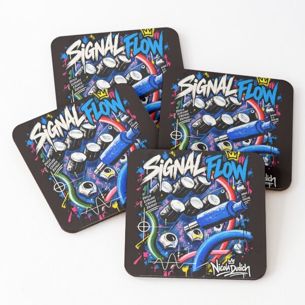 Item preview, Signal Flow – Modular Synth & Patch Cable Graffiti Art designed and sold by NicolaDudich.
